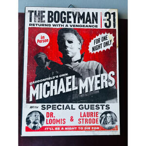 Michael Myers wooden sign